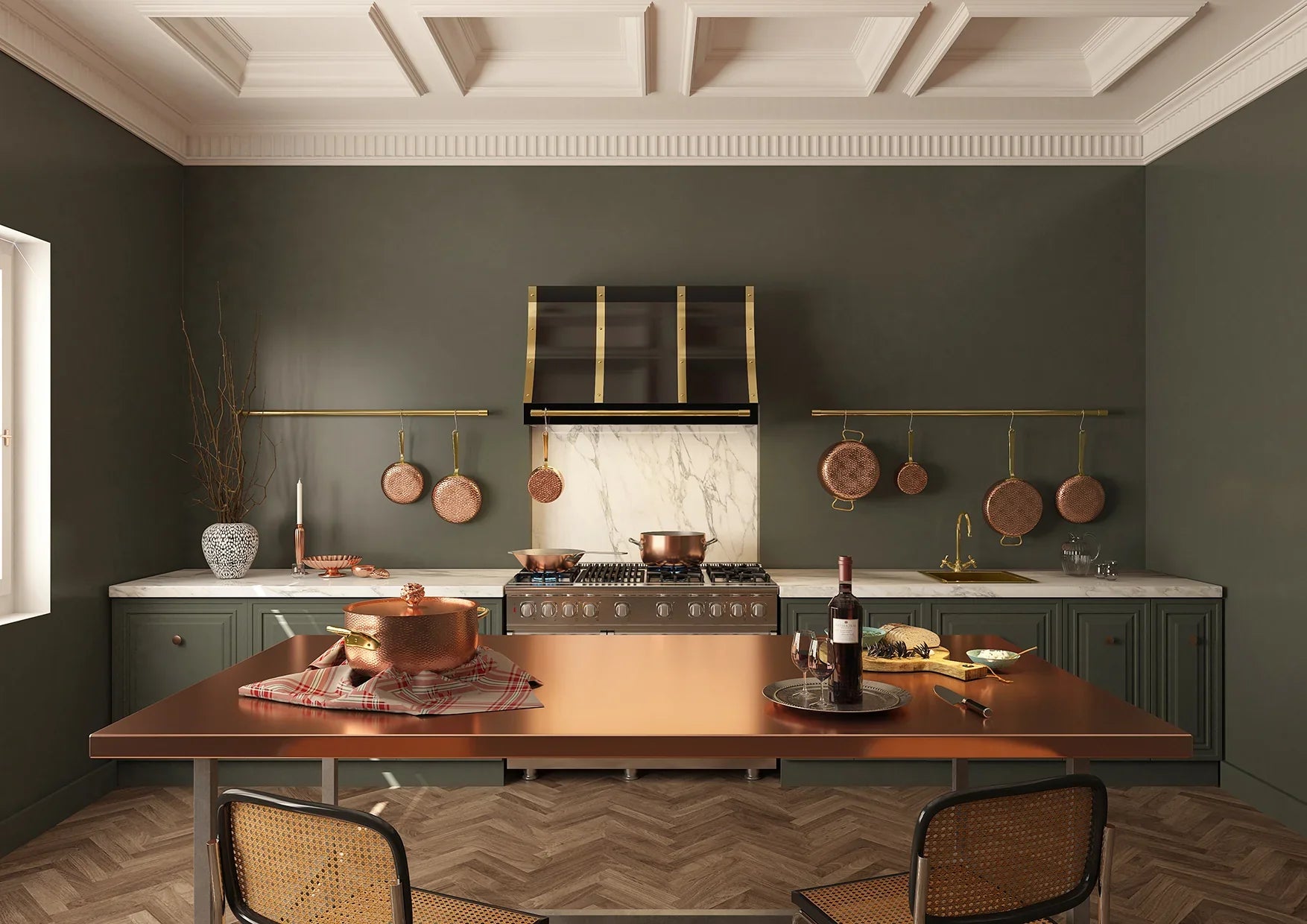 Copper & Brass in the Kitchen: Accents that Warm a Neutral Space