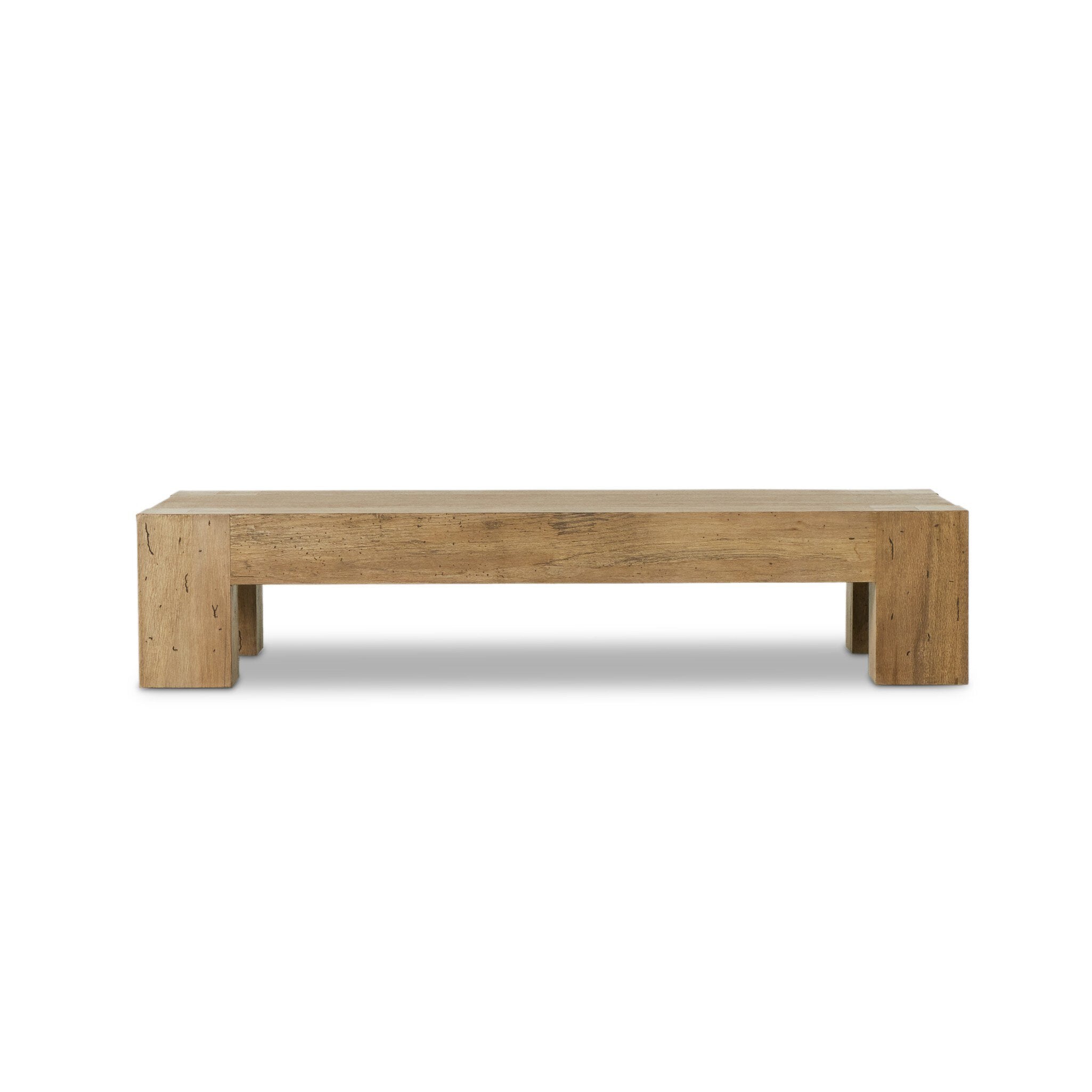 Thick cut oak veneer coffee table on a white background. | S.W. Home