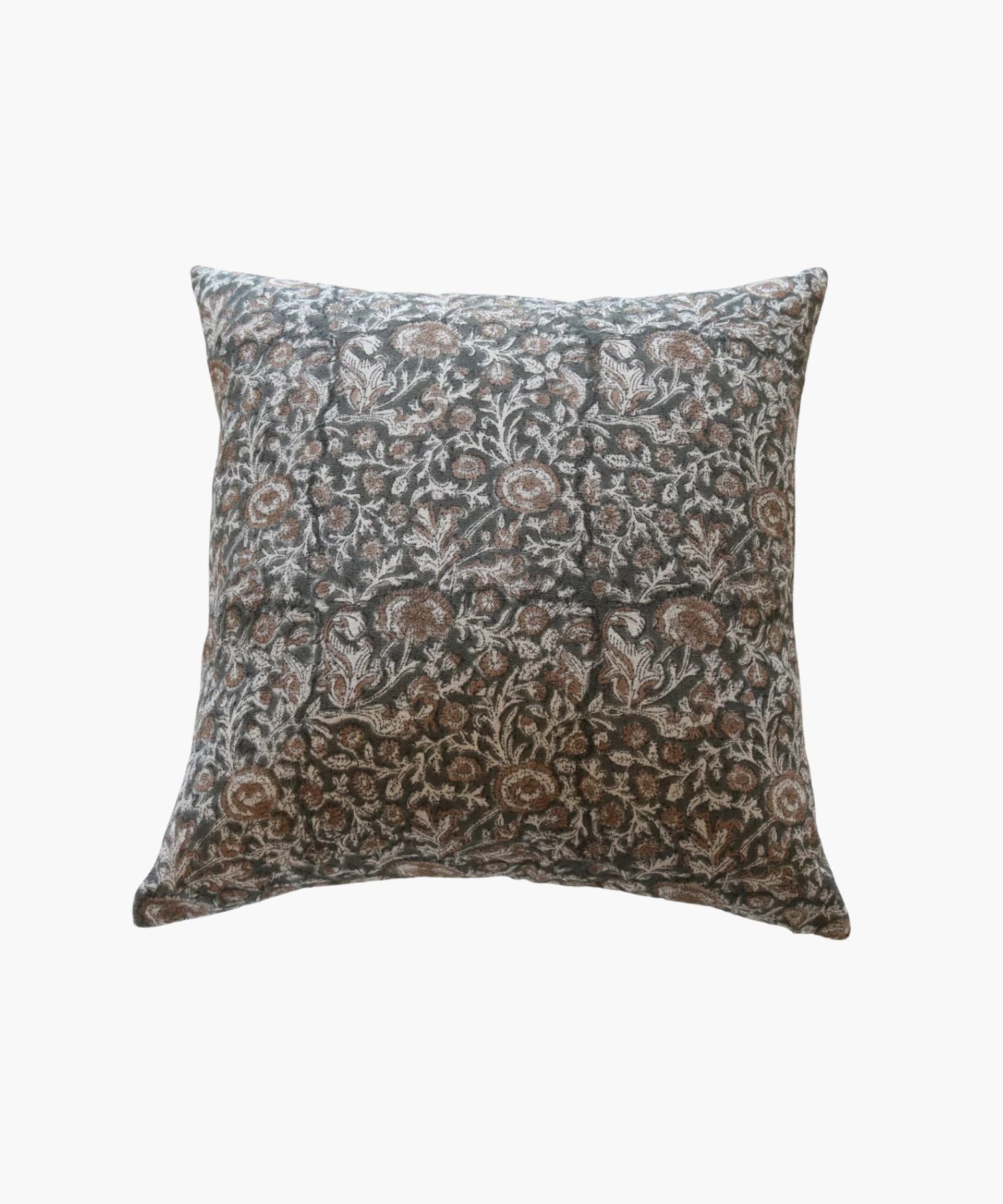 Decorative pillow with floral pattern on a white background. | Wildwood Home Co.