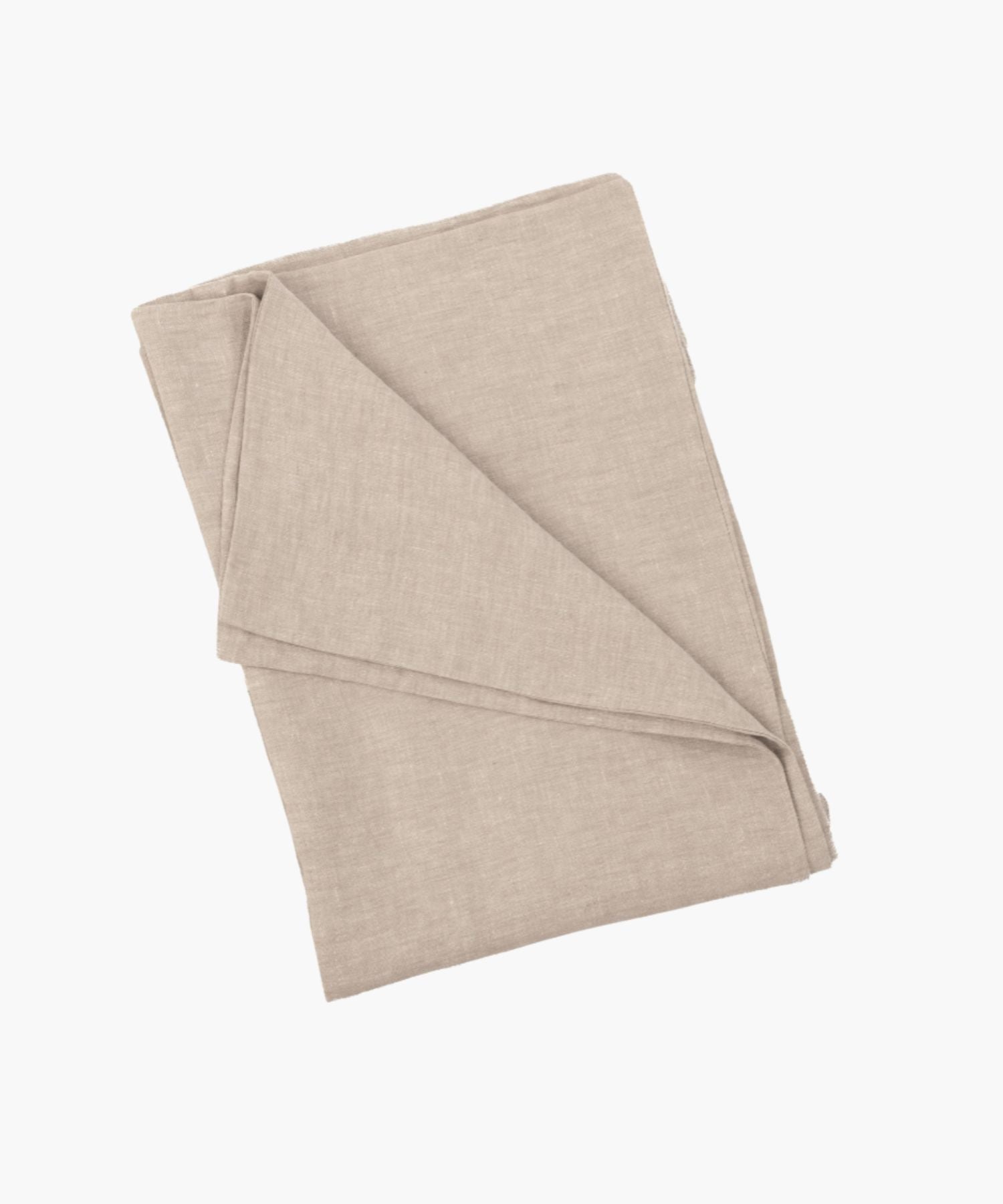 Linen duvet cover neatly folded, showing texture and clean edges in neutral tone.| S.W. Home