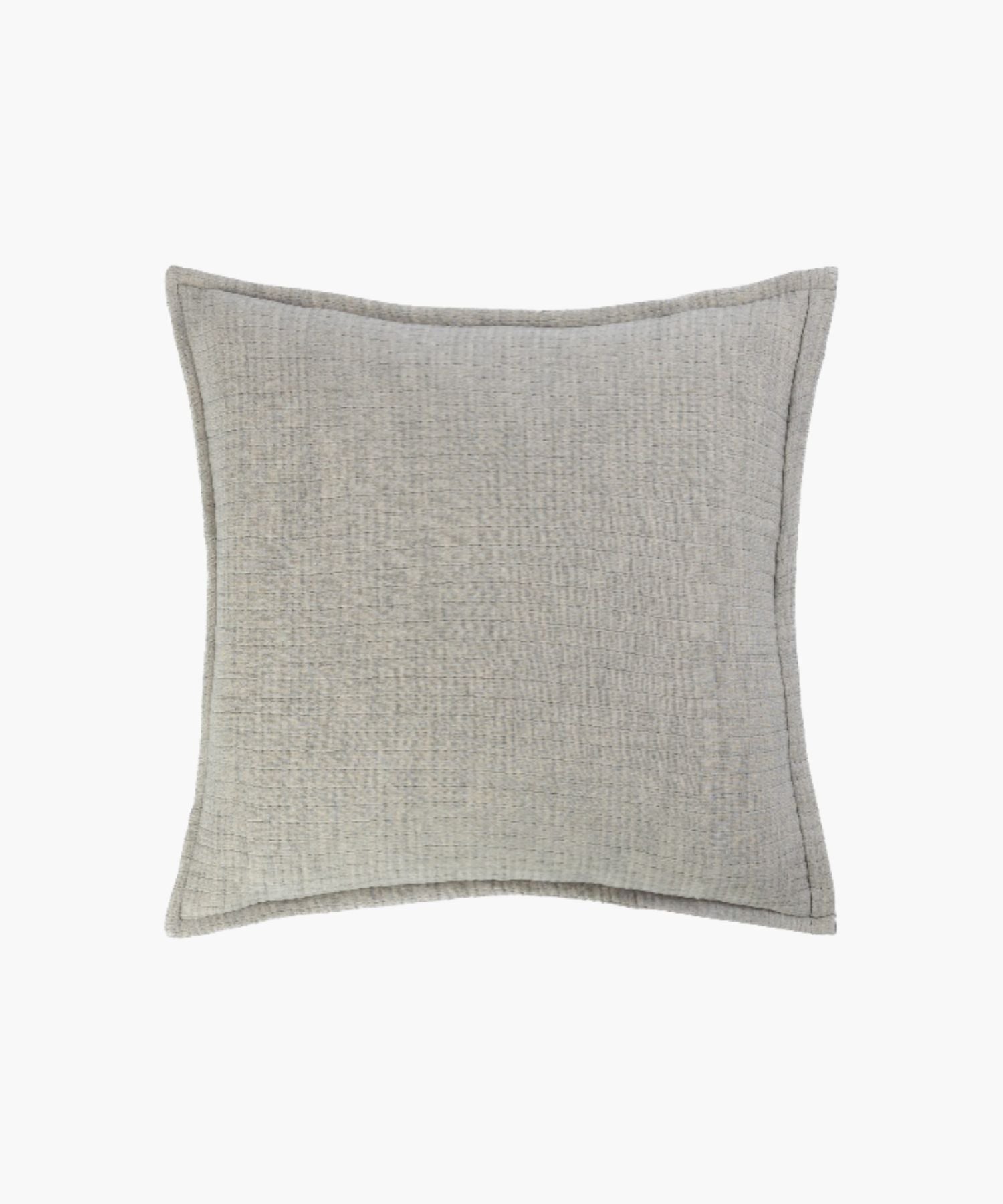 Square gray textured pillow on a white background styled to highlight its weave texture. | Wildwood Home Co.