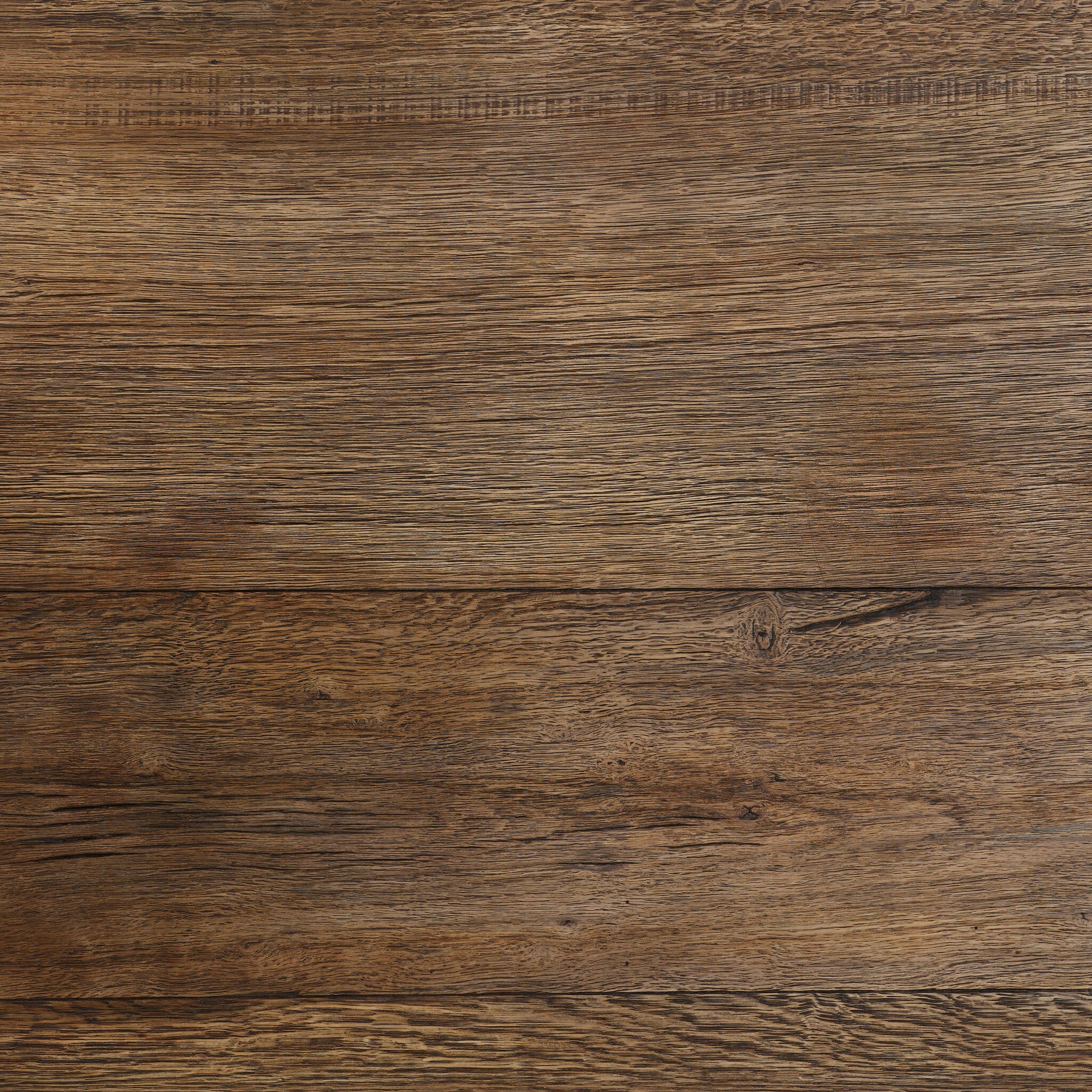 Close up of the coffee table showing its color and wood grain.