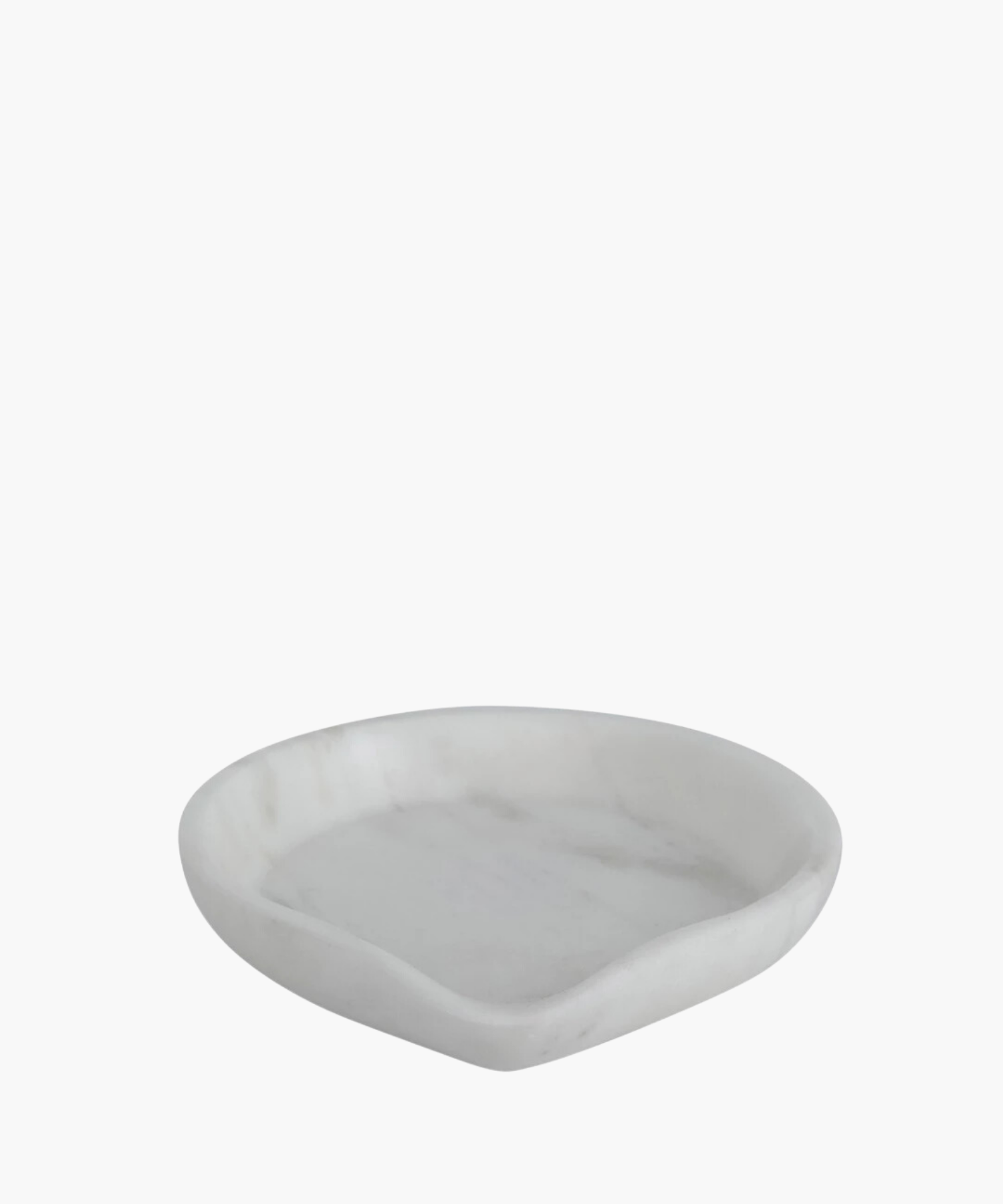A smooth, round white marble dish or spoon rest. Its minimalist design and soft curves create an elegant, serene appearance. | S.W. Home