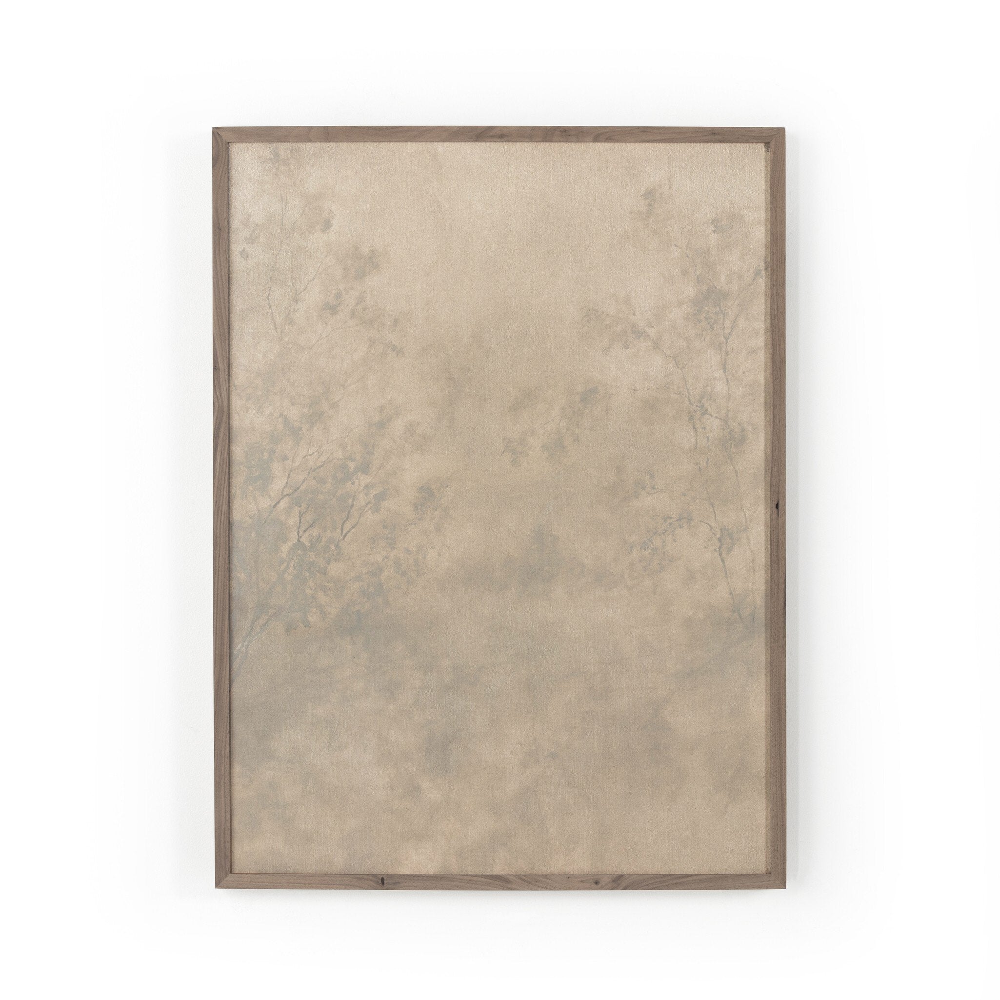Framed artwork with a textured beige background on a white background. The Clearing by Aileen Fitzgerald – Atmospheric Landscape Art | S.W. Home