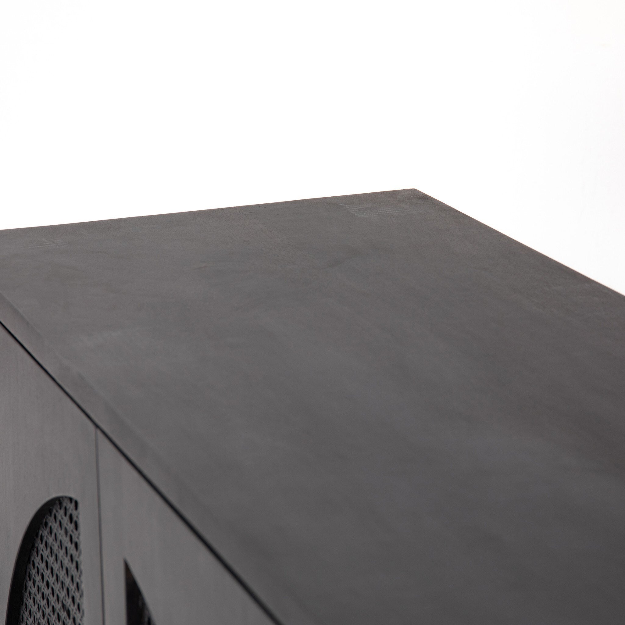 Closeup of the top of the The Black Tilde Sideboard.