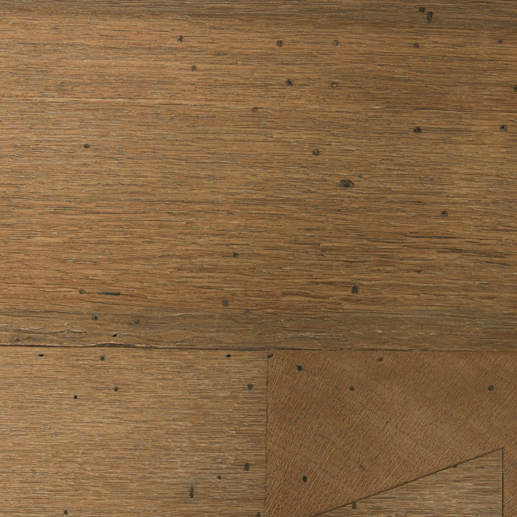 Close up of the coffee table showing its color and wood grain. 