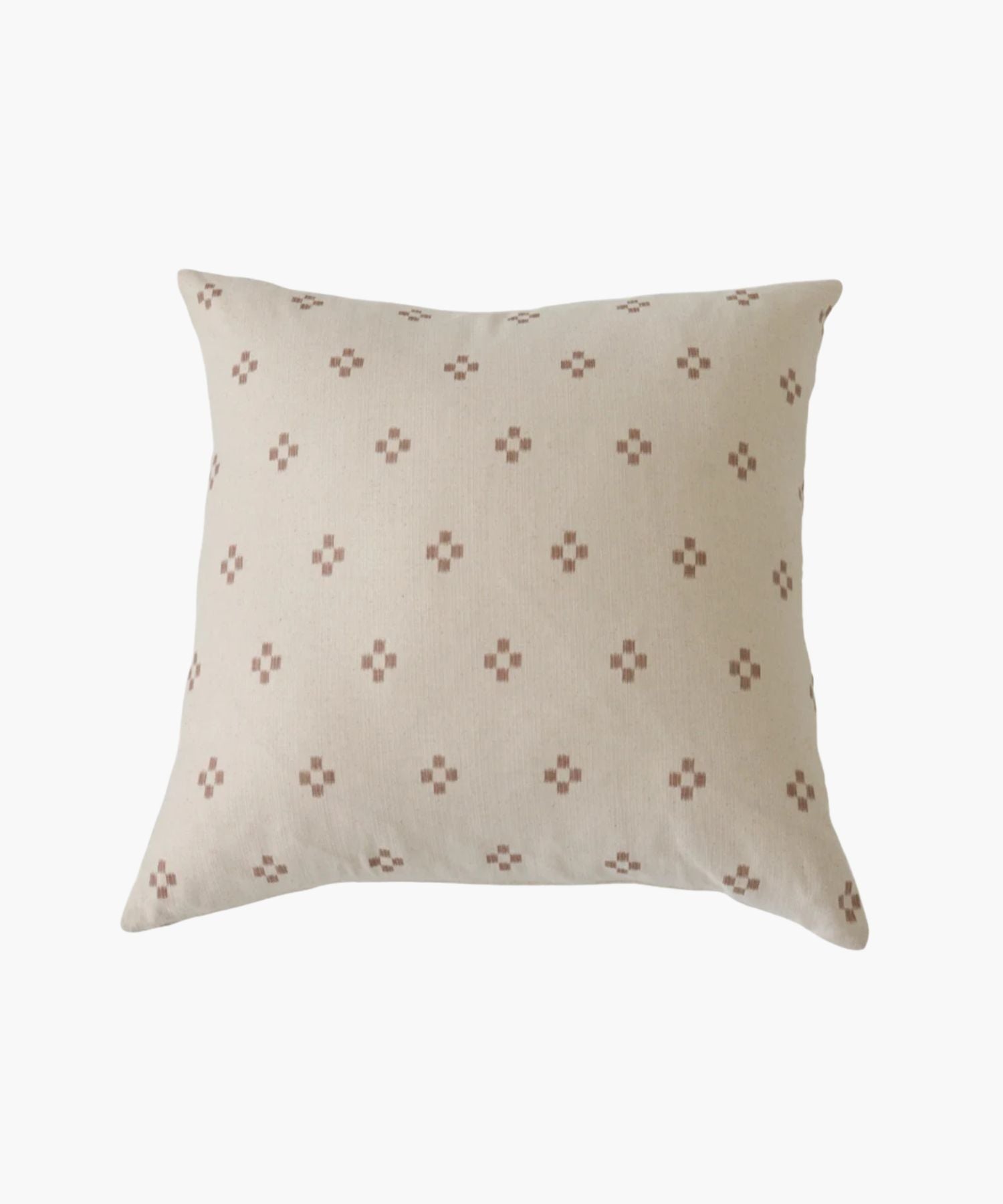 Square decorative pillow with a subtle geometric pattern on a beige background. | S.W. Home
