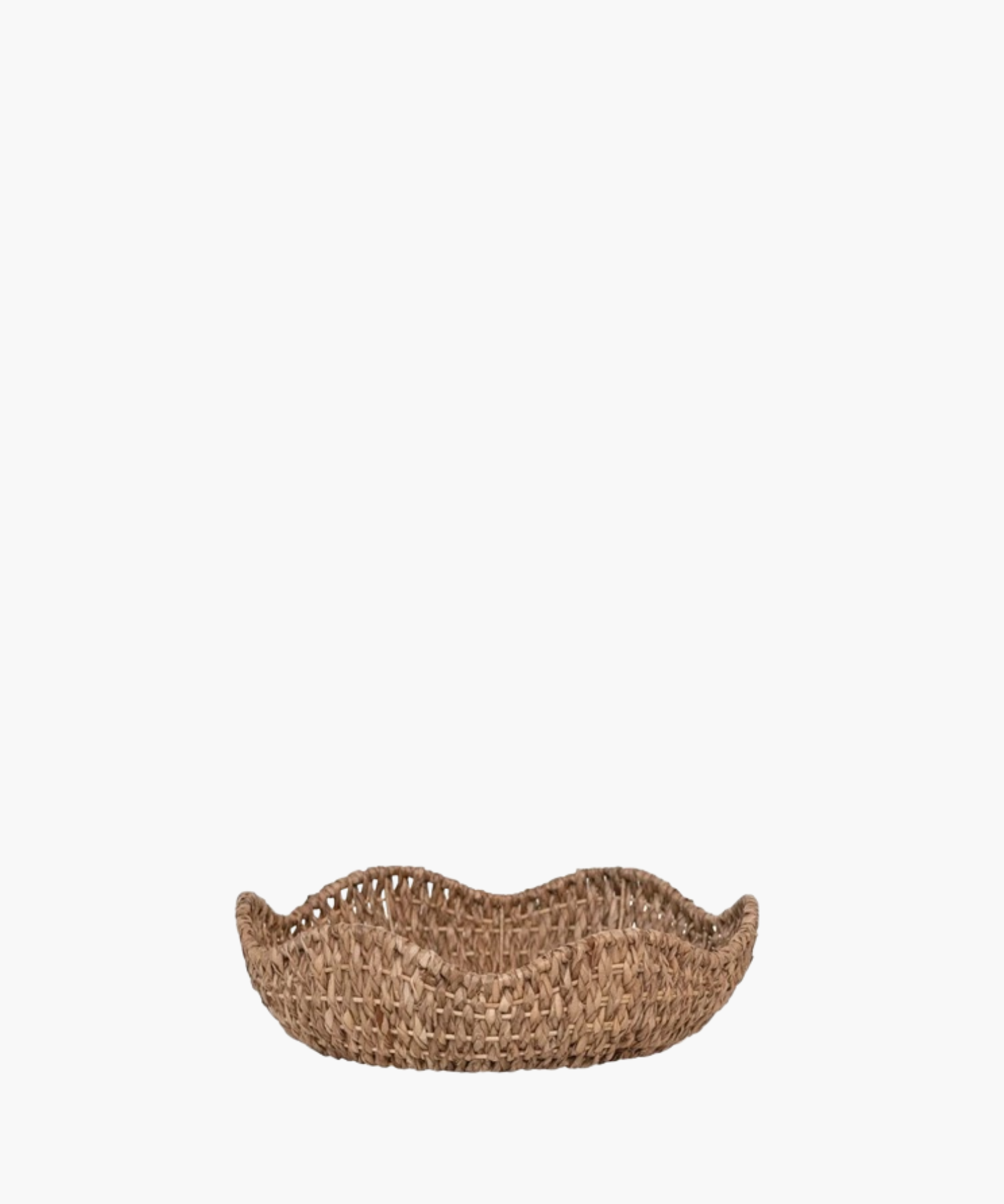 A bankuan woven bowl or basket with a scalloped edge. The earthy tone conveys a rustic, organic feel. | SW Home