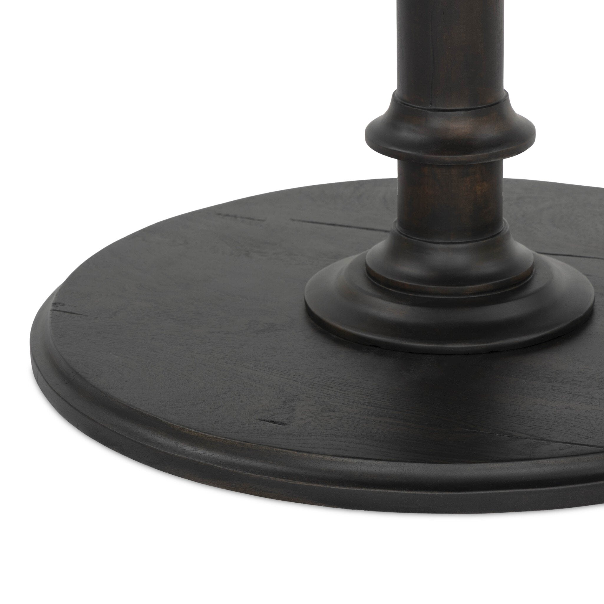 Close up of the turn detailing on the table base. 