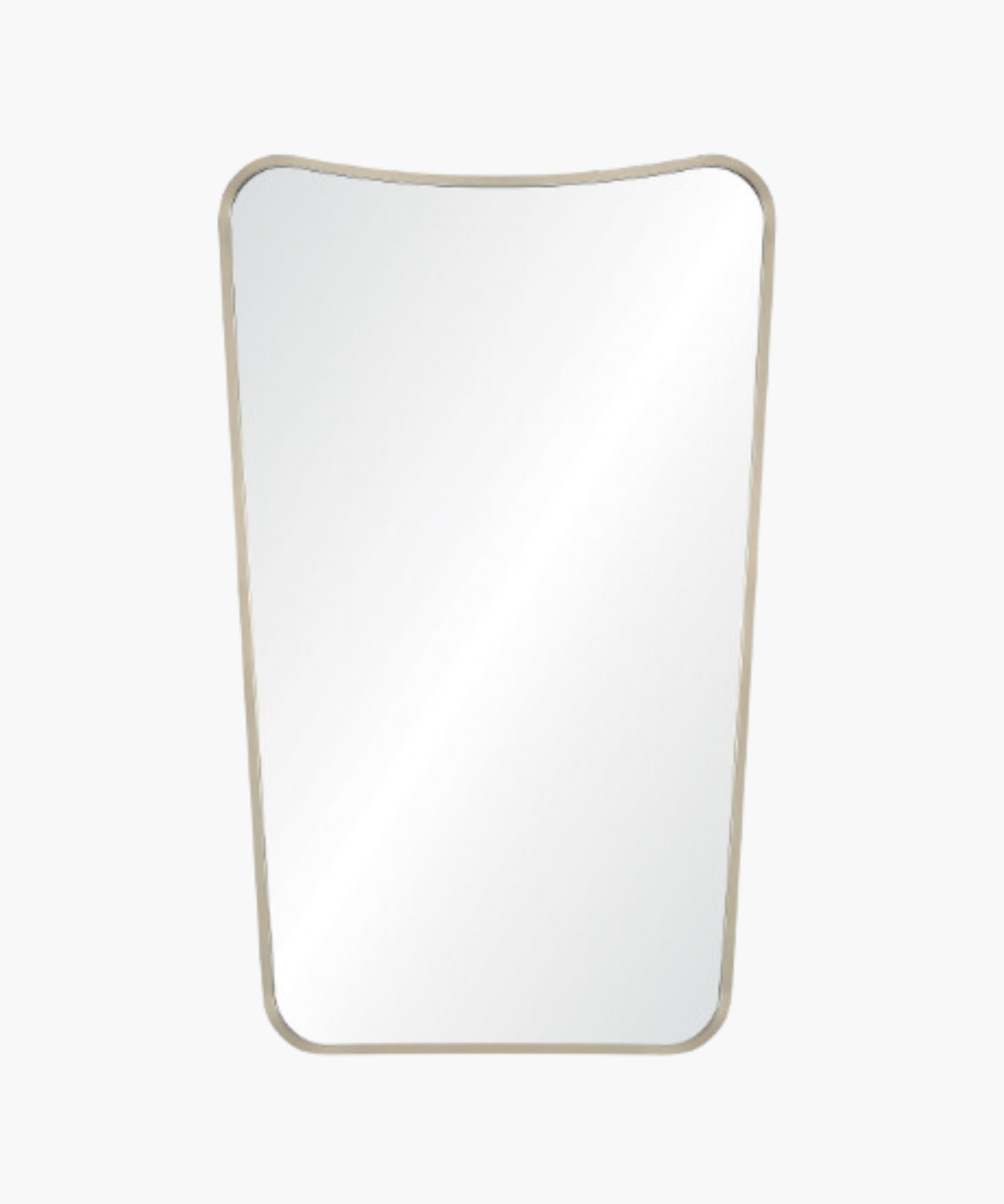 A rectangular Blake Wall Mirror with a antiqued nickel frame and clear mirror.