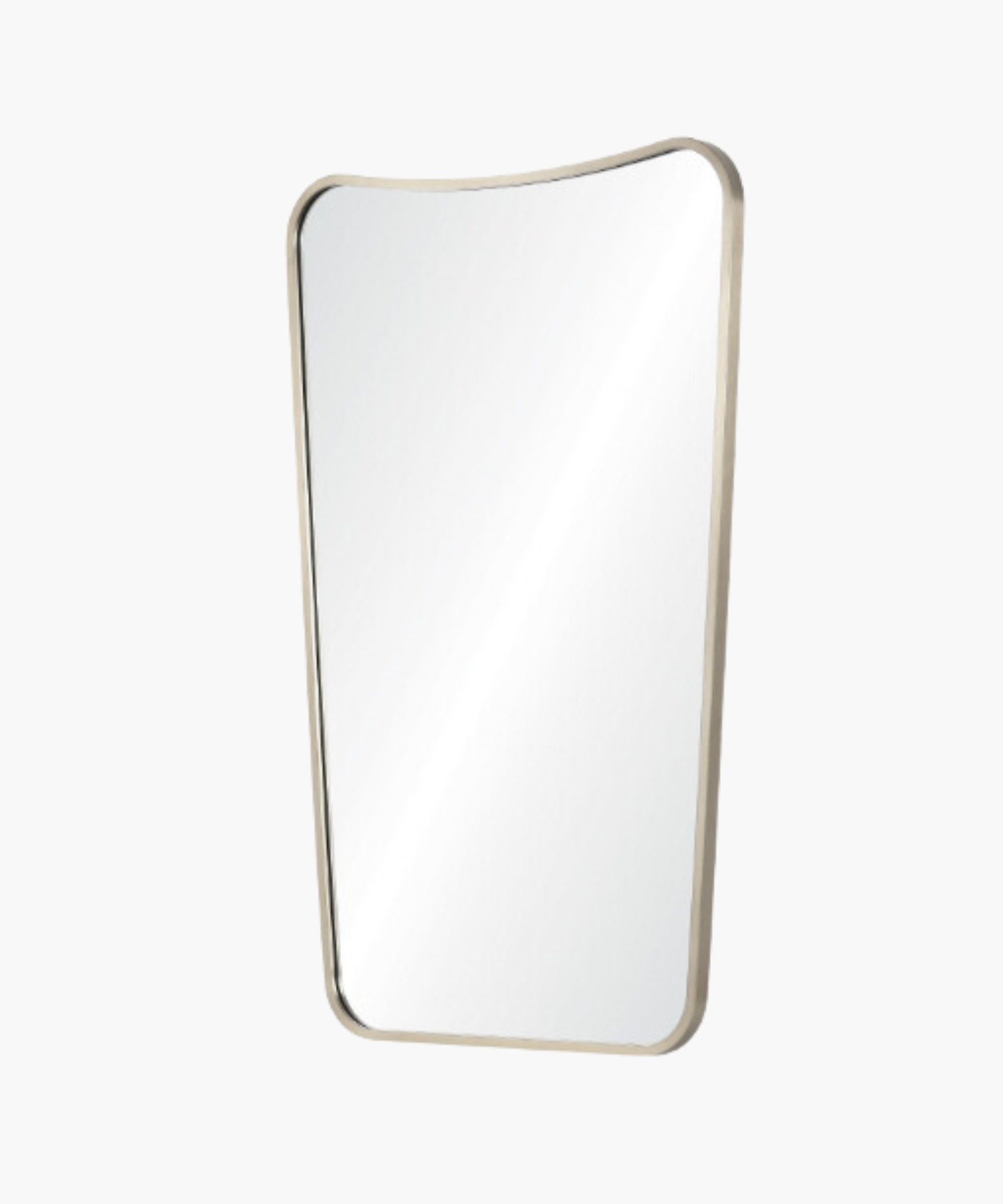 A rectangular Blake Wall Mirror with a antiqued nickel frame and clear mirror. 