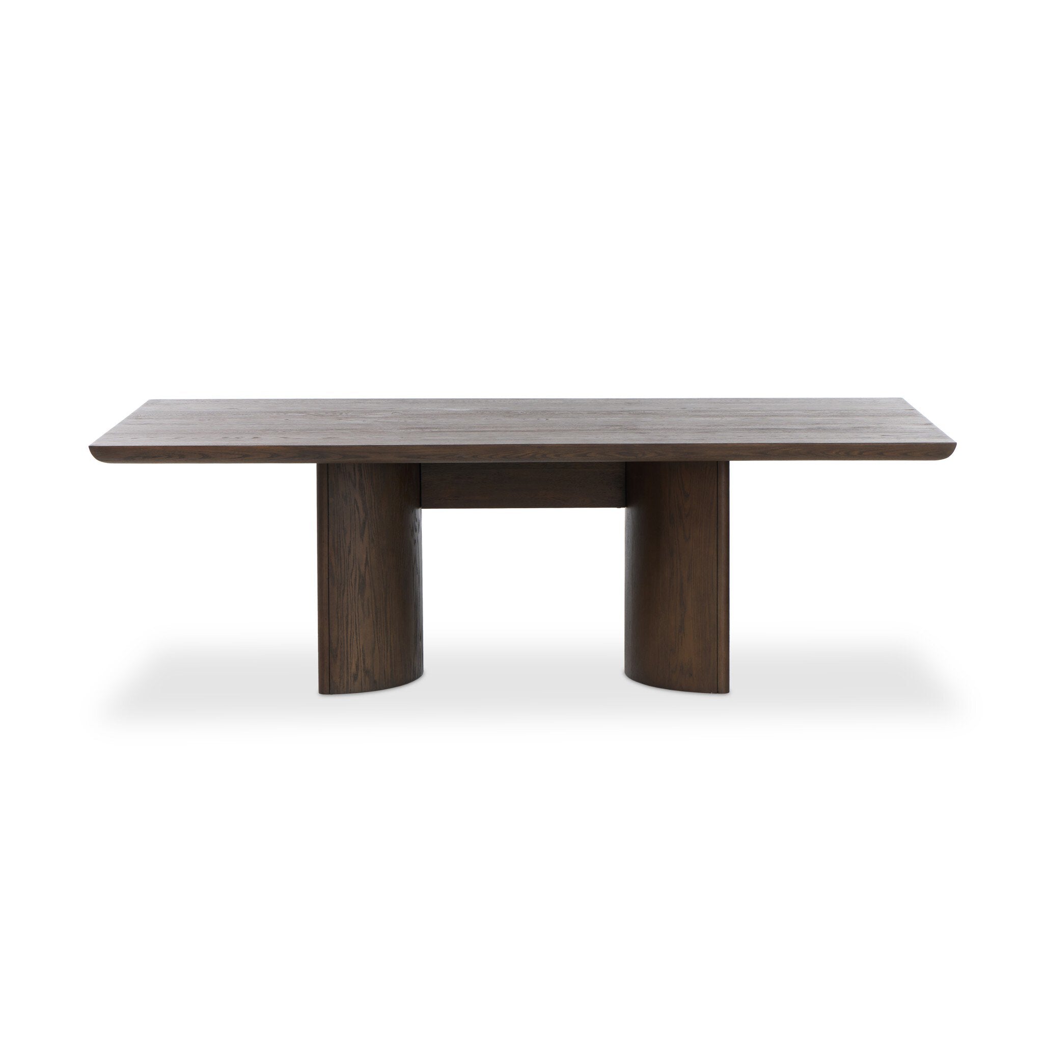 Wood dining table with a minimalist design on a white background. | S.W. Home