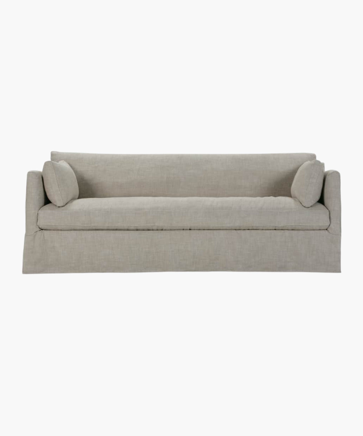 Beige sofa on a white background.