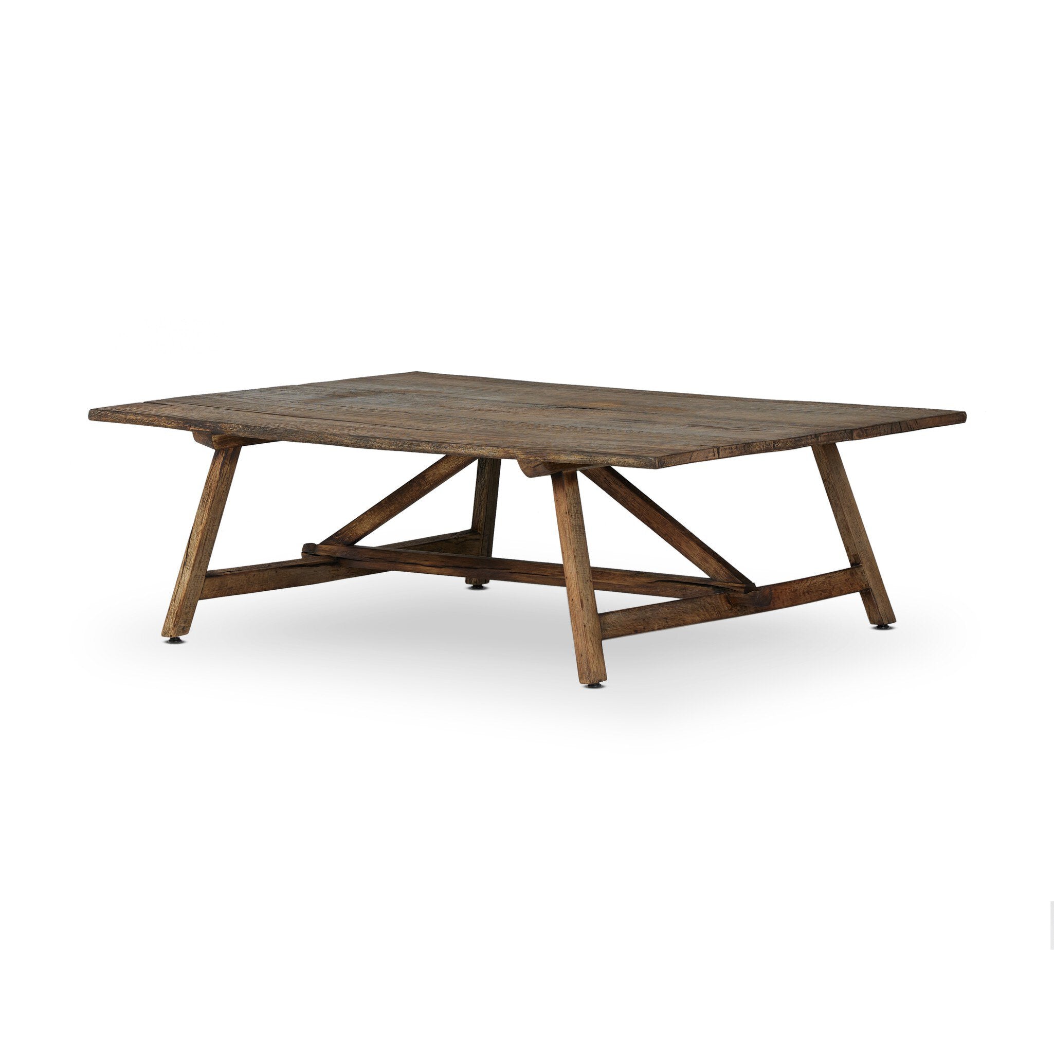 Wooden coffee table on a white background.