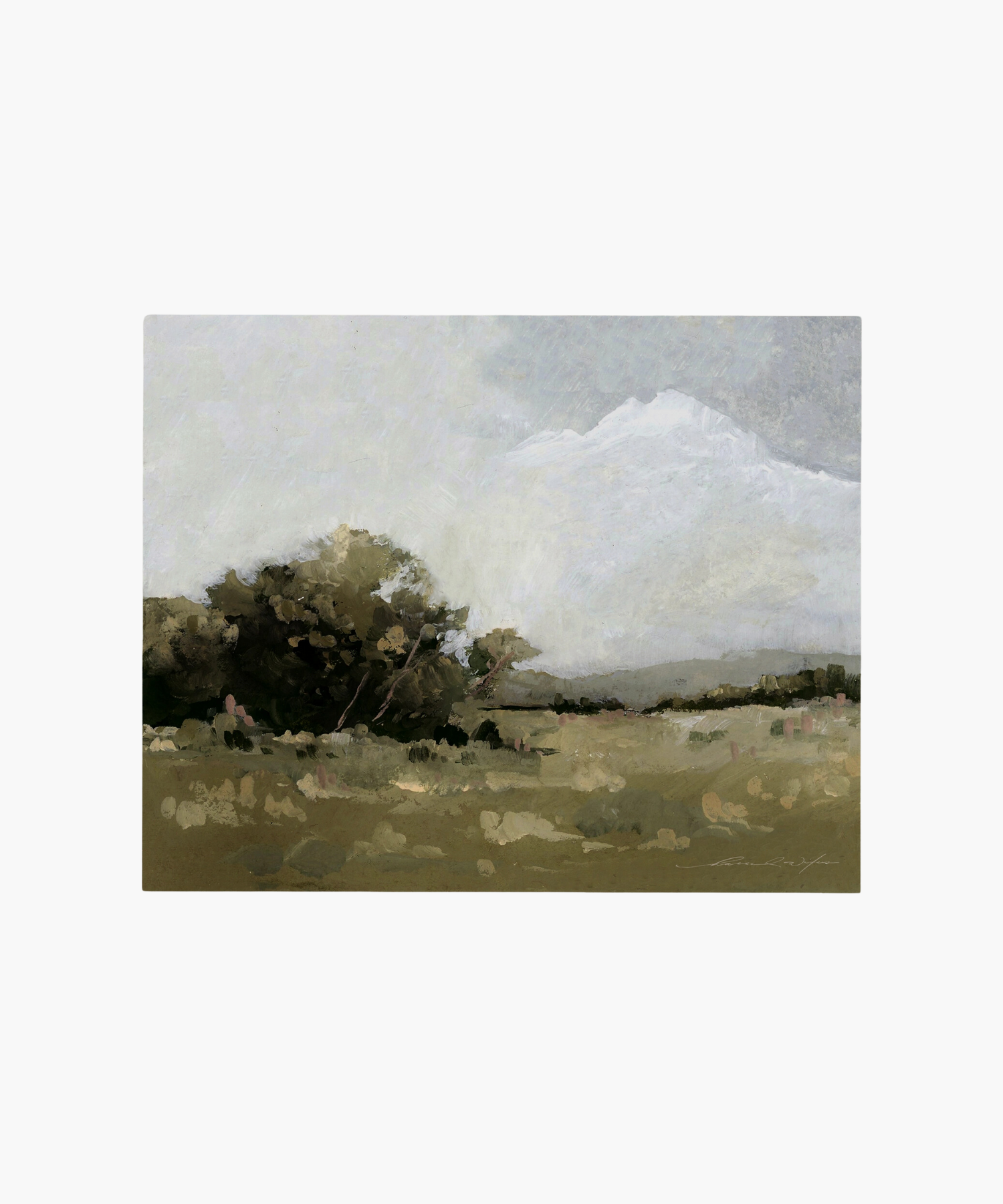 A giclee art reproduction of a landscape painting featuring a field and sky. | S.W. Home