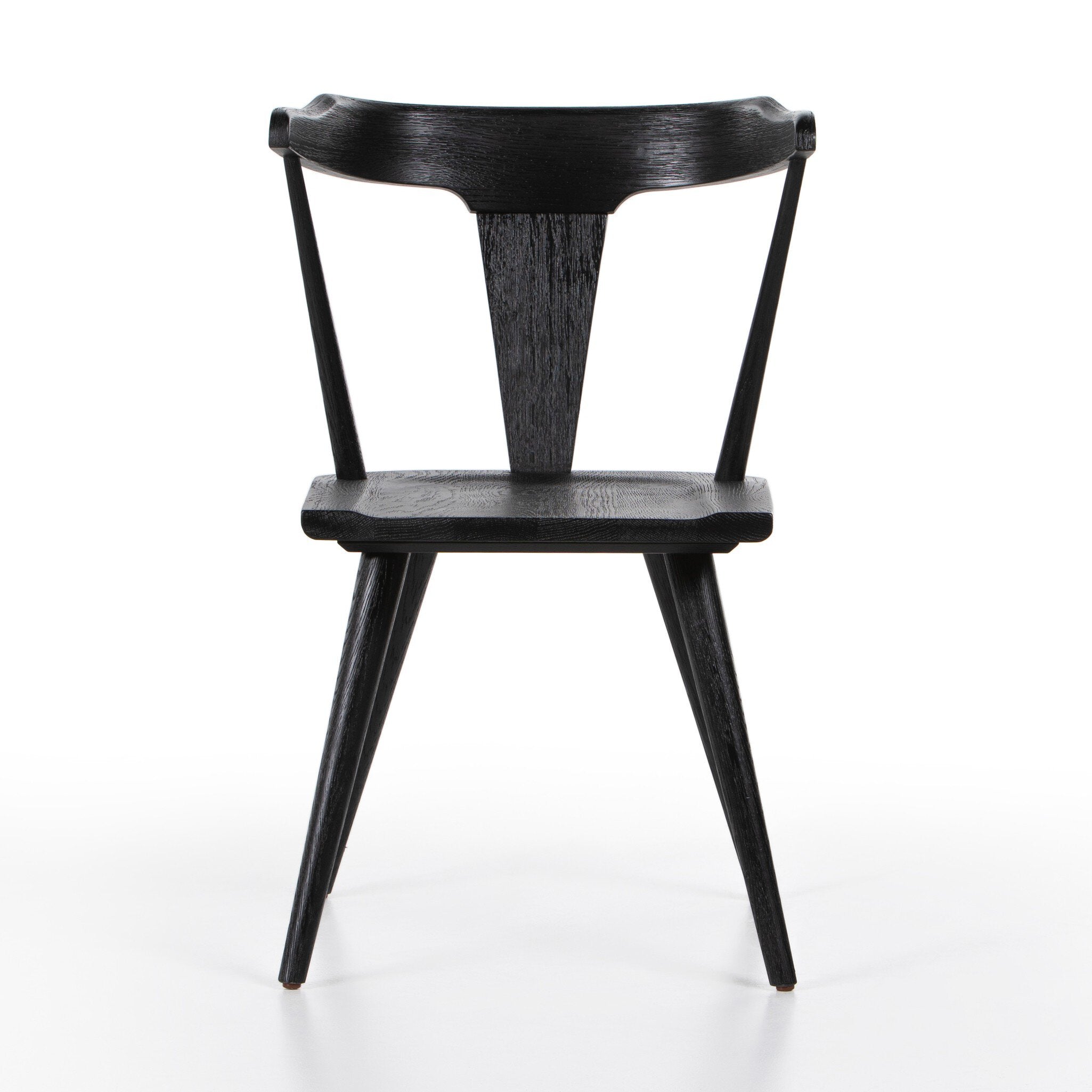 Black wooden dining chair on a white background. | S.W. Home