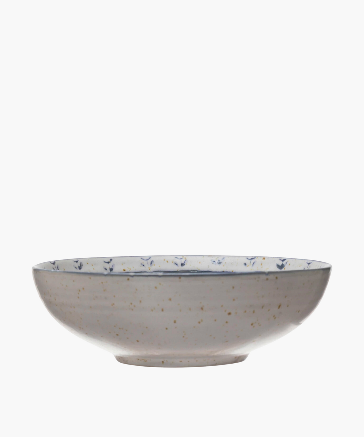 Patterned Stoneware Bowl – Blue & White Design | S.W. Home