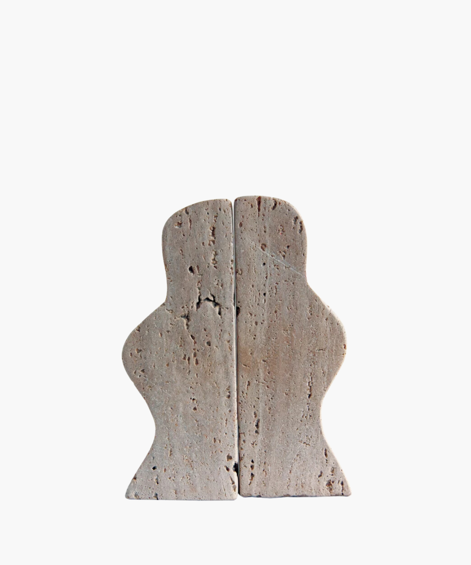  Elegant bookends featuring a natural travertine material that is durable and beautiful. The travertine has a smooth and glossy finish that adds warmth and charm to any space.  | SW Home